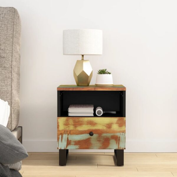 vidaXL Bedside Cabinets 2 pcs Solid Wood Reclaimed&Engineered Wood - Image 3