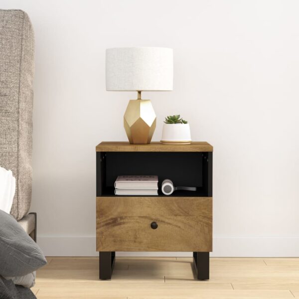 vidaXL Bedside Cabinet Solid Wood Mango&Engineered Wood - Image 3