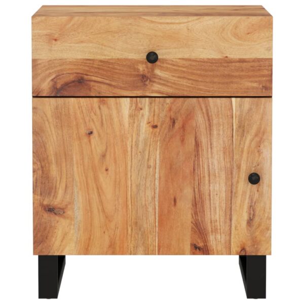 vidaXL Bedside Cabinet 19.7"x13"x23.6" Solid Wood Acacia&Engineered Wood - Image 3