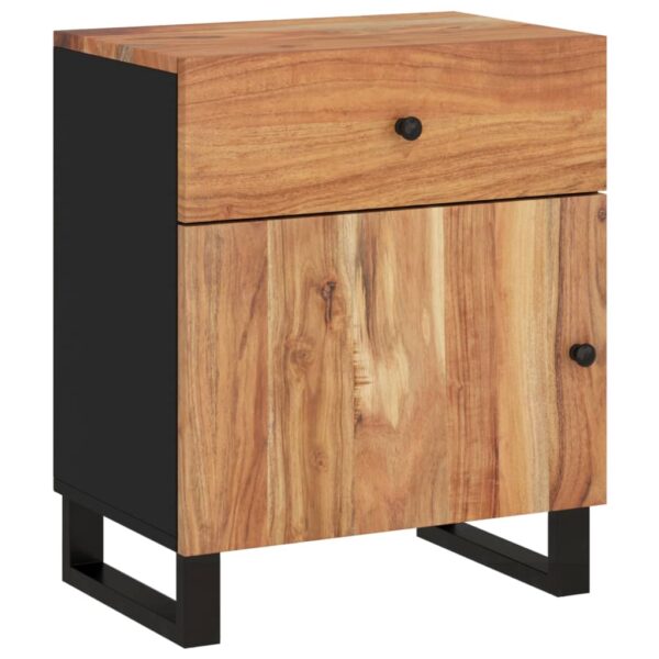 vidaXL Bedside Cabinet 19.7"x13"x23.6" Solid Wood Acacia&Engineered Wood - Image 12