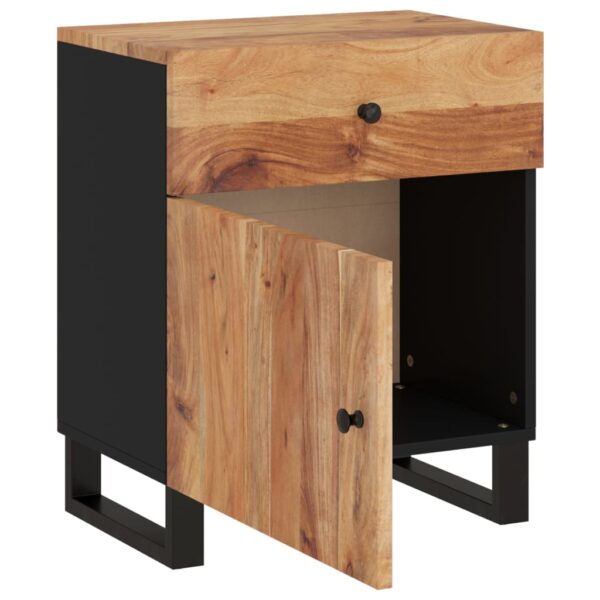 vidaXL Bedside Cabinet 19.7"x13"x23.6" Solid Wood Acacia&Engineered Wood - Image 5