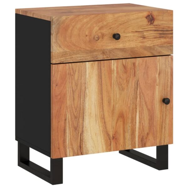 vidaXL Bedside Cabinet 19.7"x13"x23.6" Solid Wood Acacia&Engineered Wood - Image 10