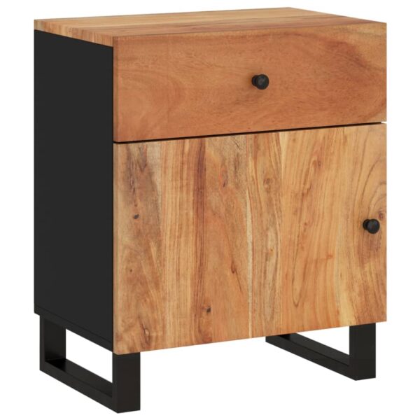 vidaXL Bedside Cabinet 19.7"x13"x23.6" Solid Wood Acacia&Engineered Wood - Image 11