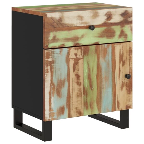 vidaXL Bedside Cabinet 19.7"x13"x23.6" Solid Wood Reclaimed&Engineered Wood - Image 2