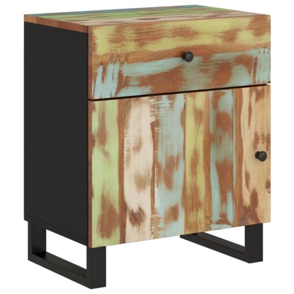 vidaXL Bedside Cabinet 19.7"x13"x23.6" Solid Wood Reclaimed&Engineered Wood - Image 12