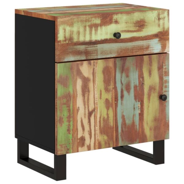 vidaXL Bedside Cabinet 19.7"x13"x23.6" Solid Wood Reclaimed&Engineered Wood - Image 10