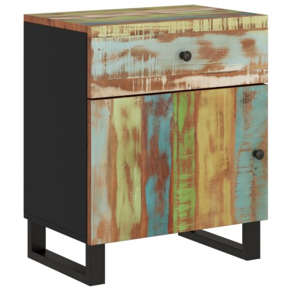 vidaXL Bedside Cabinet 19.7"x13"x23.6" Solid Wood Reclaimed&Engineered Wood - Image 11