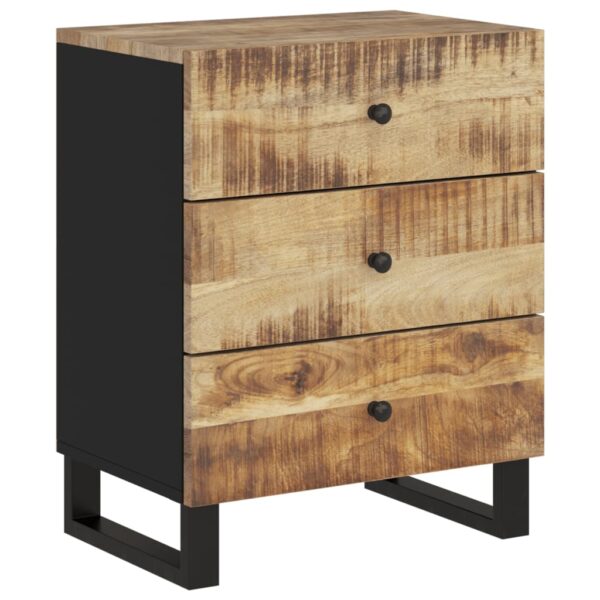 vidaXL Bedside Cabinet 19.7"x13"x24.4" Solid Wood Mango&Engineered Wood - Image 2