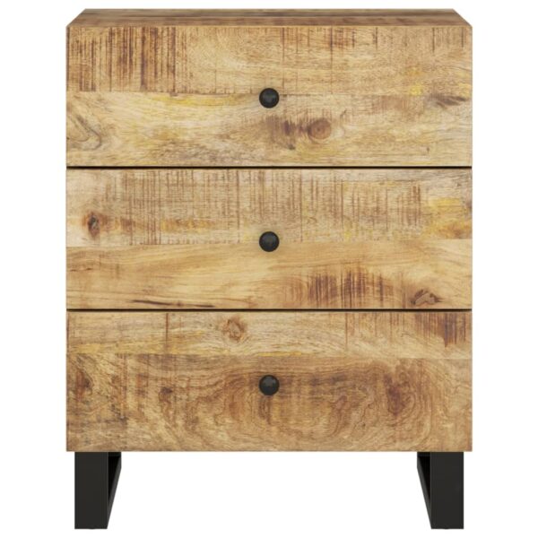 vidaXL Bedside Cabinet 19.7"x13"x24.4" Solid Wood Mango&Engineered Wood - Image 3