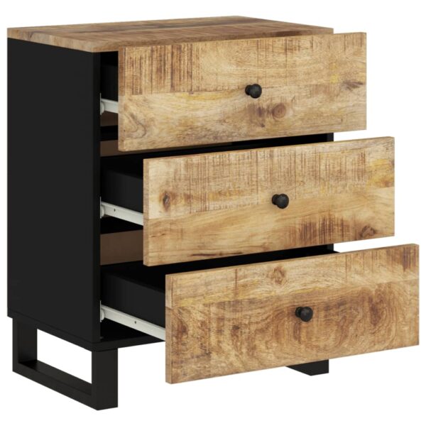 vidaXL Bedside Cabinet 19.7"x13"x24.4" Solid Wood Mango&Engineered Wood - Image 4