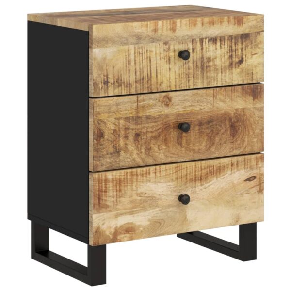 vidaXL Bedside Cabinet 19.7"x13"x24.4" Solid Wood Mango&Engineered Wood - Image 9