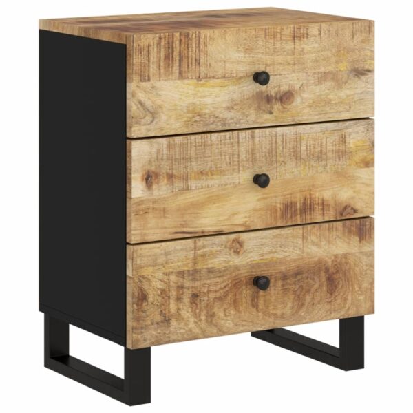 vidaXL Bedside Cabinet 19.7"x13"x24.4" Solid Wood Mango&Engineered Wood - Image 10