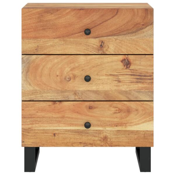 vidaXL Bedside Cabinet 19.7"x13"x24.4" Solid Wood Acacia&Engineered Wood - Image 3