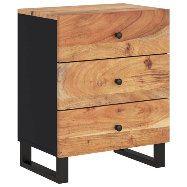 vidaXL Bedside Cabinet 19.7"x13"x24.4" Solid Wood Acacia&Engineered Wood - Image 12