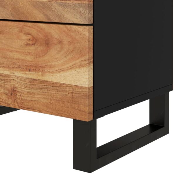 vidaXL Bedside Cabinet 19.7"x13"x24.4" Solid Wood Acacia&Engineered Wood - Image 7