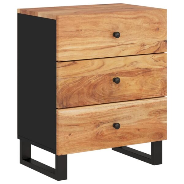 vidaXL Bedside Cabinet 19.7"x13"x24.4" Solid Wood Acacia&Engineered Wood - Image 10