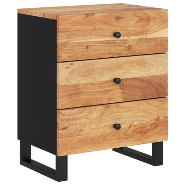 vidaXL Bedside Cabinet 19.7"x13"x24.4" Solid Wood Acacia&Engineered Wood - Image 11