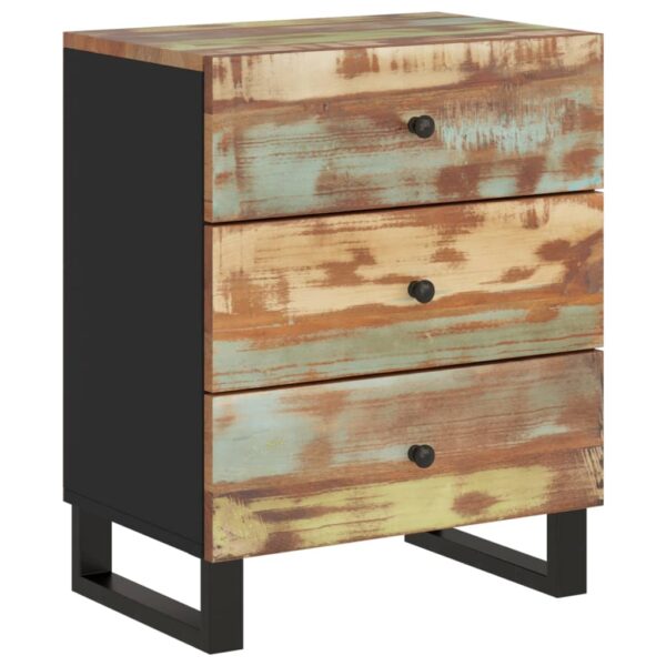 vidaXL Bedside Cabinet 19.7"x13"x24.4" Solid Wood Reclaimed&Engineered Wood - Image 12