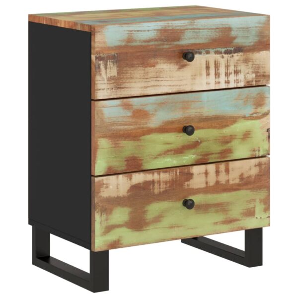 vidaXL Bedside Cabinet 19.7"x13"x24.4" Solid Wood Reclaimed&Engineered Wood - Image 9