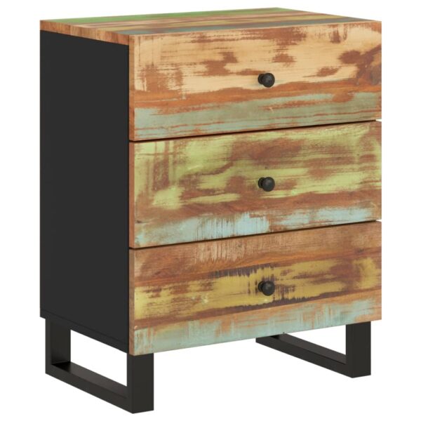 vidaXL Bedside Cabinet 19.7"x13"x24.4" Solid Wood Reclaimed&Engineered Wood - Image 10