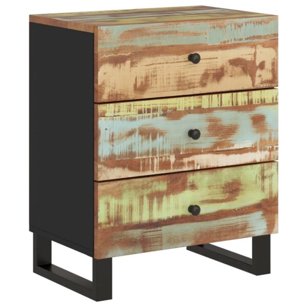 vidaXL Bedside Cabinet 19.7"x13"x24.4" Solid Wood Reclaimed&Engineered Wood - Image 11