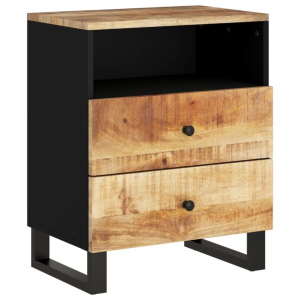 vidaXL Bedside Cabinet 19.7"x13"x24.4" Solid Wood Mango&Engineered Wood - Image 2