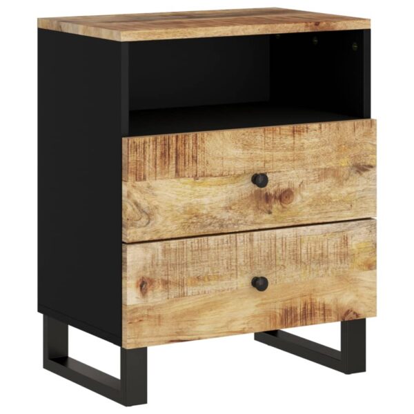 vidaXL Bedside Cabinet 19.7"x13"x24.4" Solid Wood Mango&Engineered Wood - Image 9