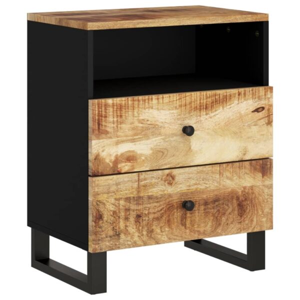 vidaXL Bedside Cabinet 19.7"x13"x24.4" Solid Wood Mango&Engineered Wood - Image 10