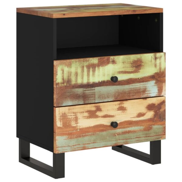 vidaXL Bedside Cabinet 19.7"x13"x24.4" Solid Wood Reclaimed&Engineered Wood - Image 12