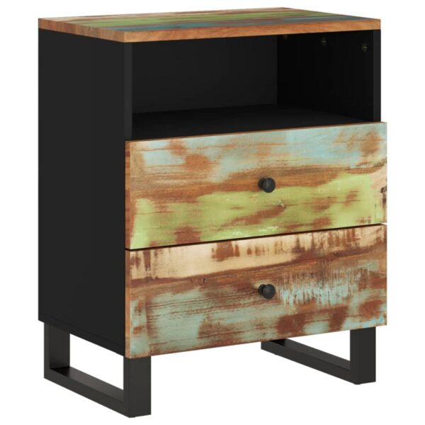 vidaXL Bedside Cabinet 19.7"x13"x24.4" Solid Wood Reclaimed&Engineered Wood - Image 9