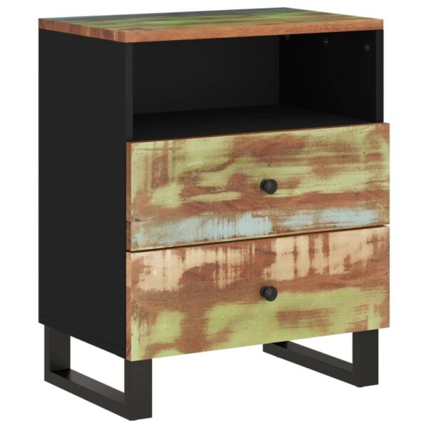 vidaXL Bedside Cabinet 19.7"x13"x24.4" Solid Wood Reclaimed&Engineered Wood - Image 11