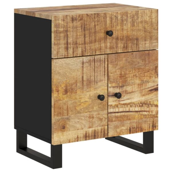 vidaXL Bedside Cabinet 19.7"x13"x23.6" Solid Wood Mango&Engineered Wood - Image 2