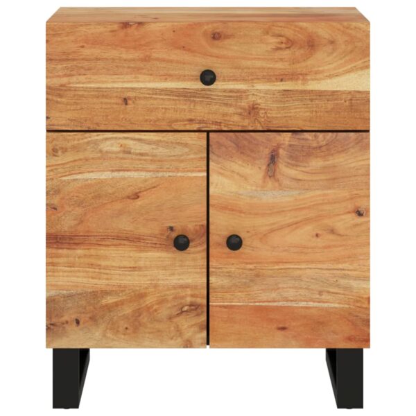 vidaXL Bedside Cabinet 19.7"x13"x23.6" Solid Wood Acacia&Engineered Wood - Image 3