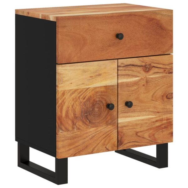 vidaXL Bedside Cabinet 19.7"x13"x23.6" Solid Wood Acacia&Engineered Wood - Image 12