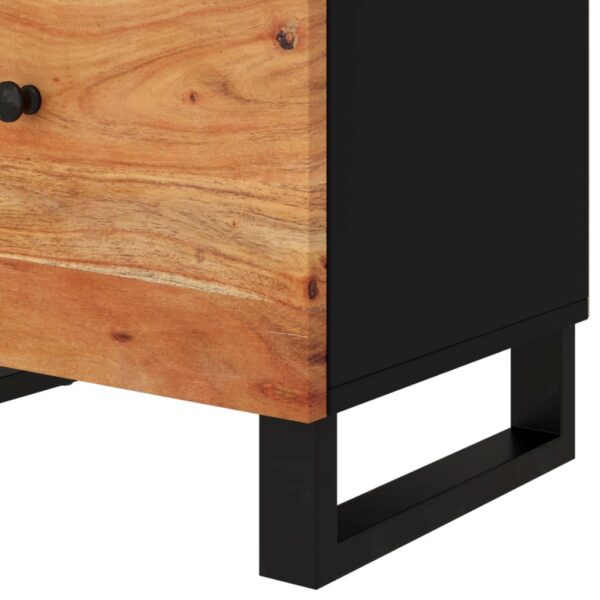 vidaXL Bedside Cabinet 19.7"x13"x23.6" Solid Wood Acacia&Engineered Wood - Image 7