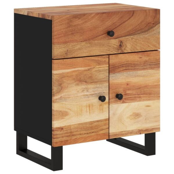 vidaXL Bedside Cabinet 19.7"x13"x23.6" Solid Wood Acacia&Engineered Wood - Image 9