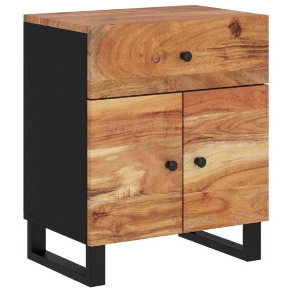 vidaXL Bedside Cabinet 19.7"x13"x23.6" Solid Wood Acacia&Engineered Wood - Image 10