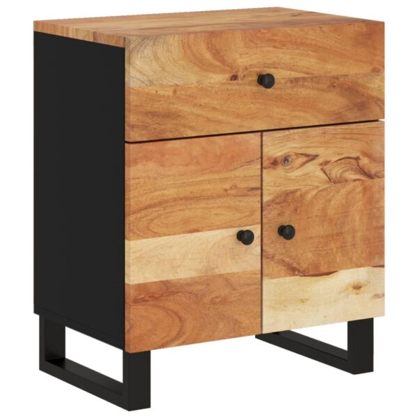 vidaXL Bedside Cabinet 19.7"x13"x23.6" Solid Wood Acacia&Engineered Wood - Image 11