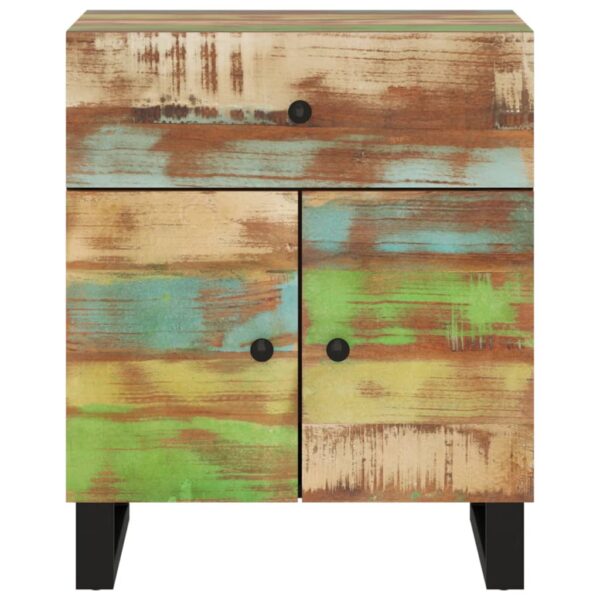 vidaXL Bedside Cabinet 19.7"x13"x23.6" Solid Wood Reclaimed&Engineered Wood - Image 3