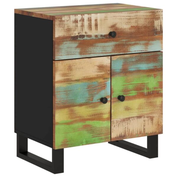 vidaXL Bedside Cabinet 19.7"x13"x23.6" Solid Wood Reclaimed&Engineered Wood - Image 12