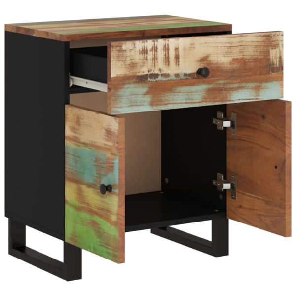 vidaXL Bedside Cabinet 19.7"x13"x23.6" Solid Wood Reclaimed&Engineered Wood - Image 4