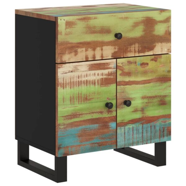 vidaXL Bedside Cabinet 19.7"x13"x23.6" Solid Wood Reclaimed&Engineered Wood - Image 9