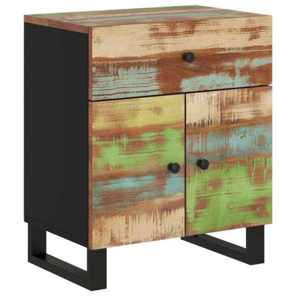 vidaXL Bedside Cabinet 19.7"x13"x23.6" Solid Wood Reclaimed&Engineered Wood - Image 10