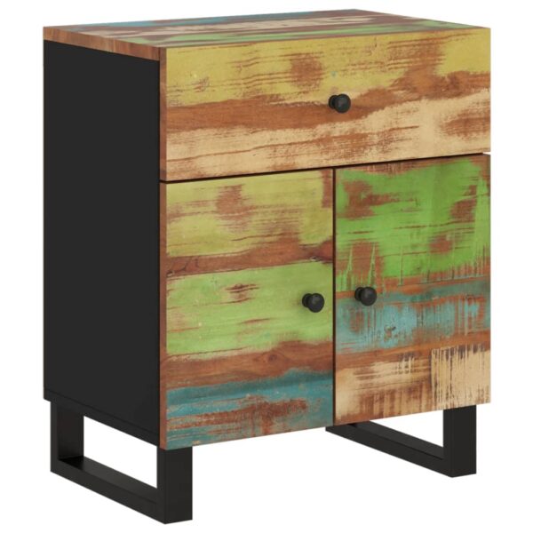 vidaXL Bedside Cabinet 19.7"x13"x23.6" Solid Wood Reclaimed&Engineered Wood - Image 11