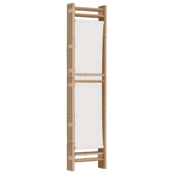 vidaXL Folding 3-Panel Room Divider 47.2" Bamboo and Canvas - Image 6