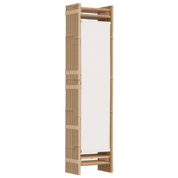 vidaXL Folding 6-Panel Room Divider 94.5" Bamboo and Canvas - Image 6