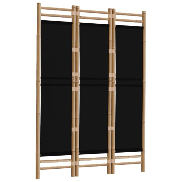 vidaXL Folding 3-Panel Room Divider 47.2" Bamboo and Canvas - Image 3