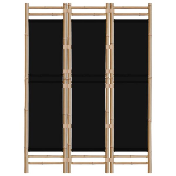 vidaXL Folding 3-Panel Room Divider 47.2" Bamboo and Canvas - Image 4