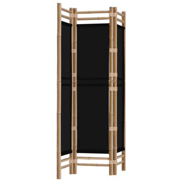 vidaXL Folding 3-Panel Room Divider 47.2" Bamboo and Canvas - Image 5