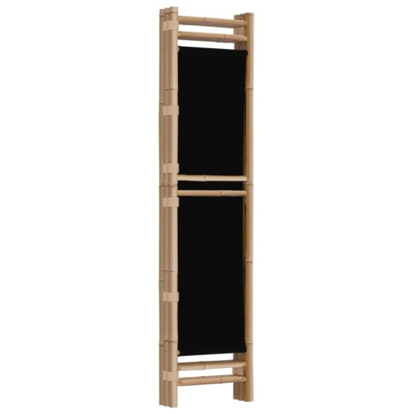 vidaXL Folding 3-Panel Room Divider 47.2" Bamboo and Canvas - Image 6